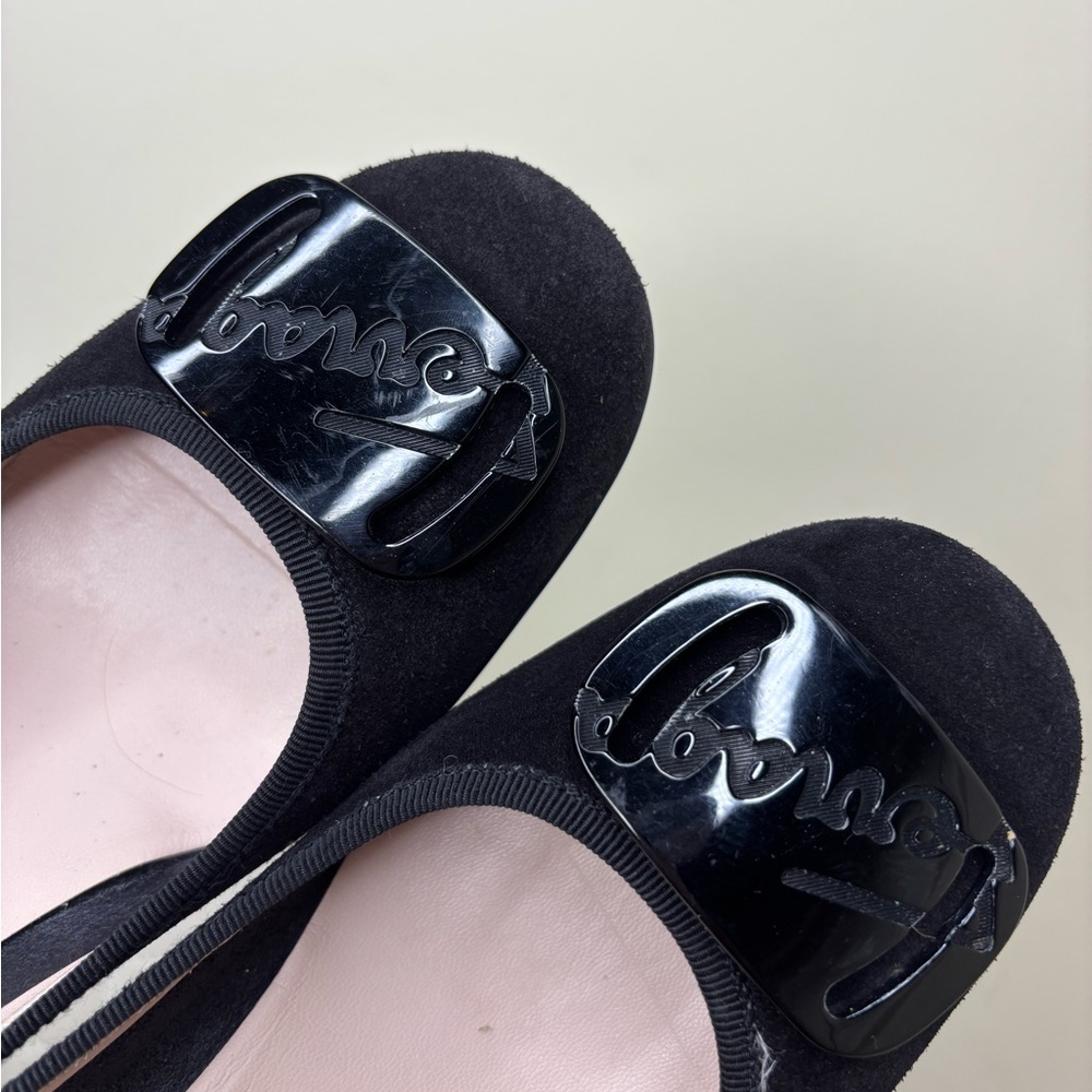 Salvatore Ferragamo Black Suede Calf Heels Size 8.5 - Picture 5 of 10